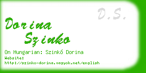 dorina szinko business card
